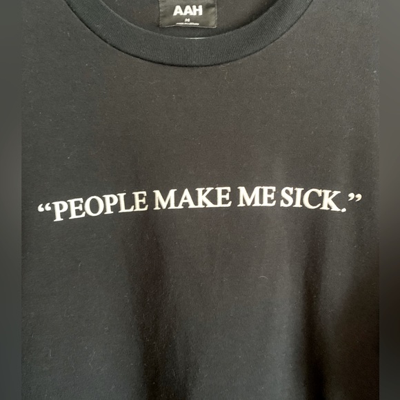 AAH “People Make Me Sick” Long Sleeve Shirt - Picture 3 of 5
